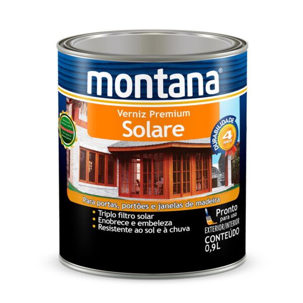 Verniz Premium Sintético Acetinado Solare Natural Montana