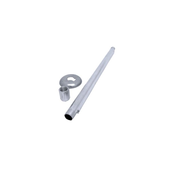 Cano para Chuveiro com Canopla e Luva Alumínio 30cm 1/2″ Bognar