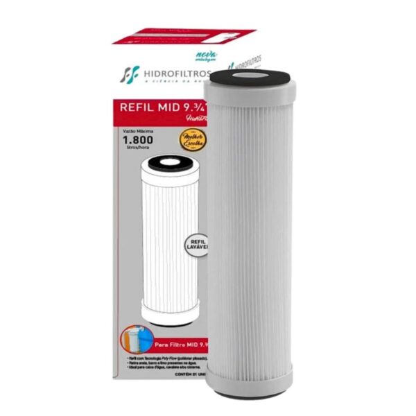 Refil para Filtro de Caixa D’Água 9.3/4″ Lavável Hidrofiltros