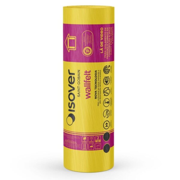 Rolo Lã de Vidro Wallfelt 4+ Pop 50mm 1,2×12,5m Isover