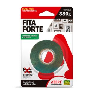 Fita Dupla Face Massa Acrílica Transparente XT100 9mm x 2m Adere
