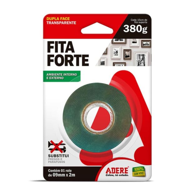 Fita Dupla Face Massa Acrílica Transparente XT100 9mm x 2m Adere