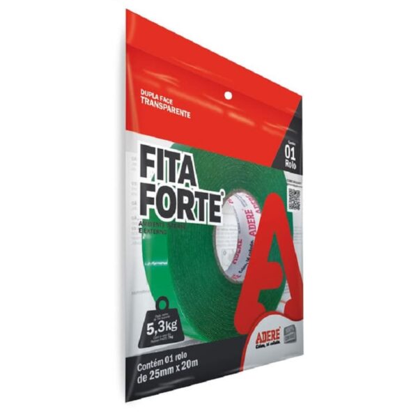 Fita Dupla Face Massa Acrílica Transparente XT100 25mm x 20m Adere