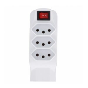 Adaptador Universal com 4 Tomadas 2P+T Interruptor Liga/Desliga DNI