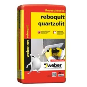 Argamassa Fina de Revestimento Reboquit Interna 20Kg Quartzolit