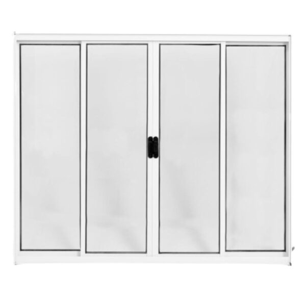 Janela de Correr 4 Folhas sem Grade Alumínio Branco Standard Lux