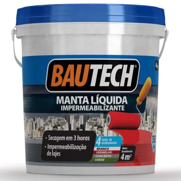 Manta Líquida Acrílica Impermeabilizante Cinza Concreto Bautech