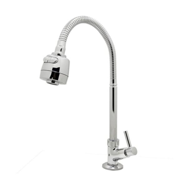 Torneira para Cozinha Mesa 1/4V Bica Alta Cromado Gourmet Flex