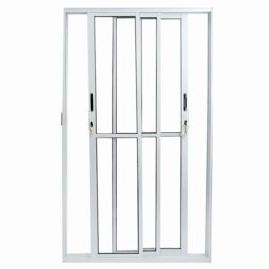 Porta de Correr 3 Folhas Vidro Liso Alumínio Branco Proex