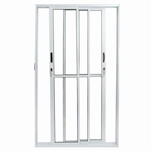 Porta de Correr 3 Folhas Vidro Liso Alumínio Branco Proex