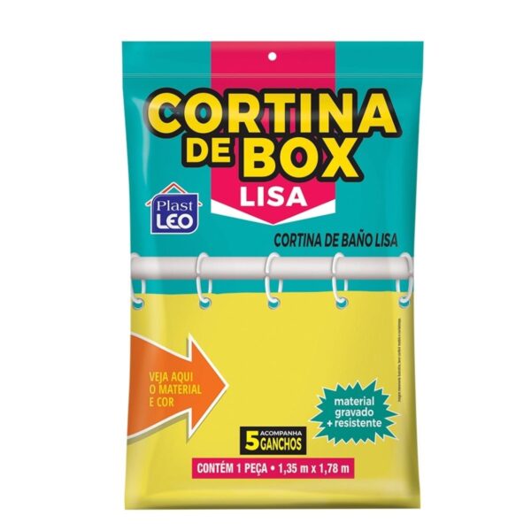 Cortina para Box Polietileno Lisa 1,35×1,78m Sortidas