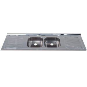 Pia para Cozinha Aço Inox 180x52cm com Cuba Dupla Fabrinox