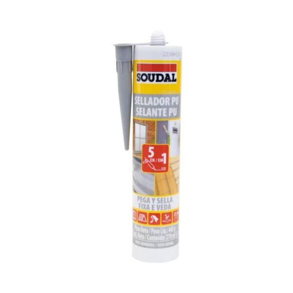 Selante Adesivo PU Fixa e Veda 5 em 1 Cinza 450g Soudal