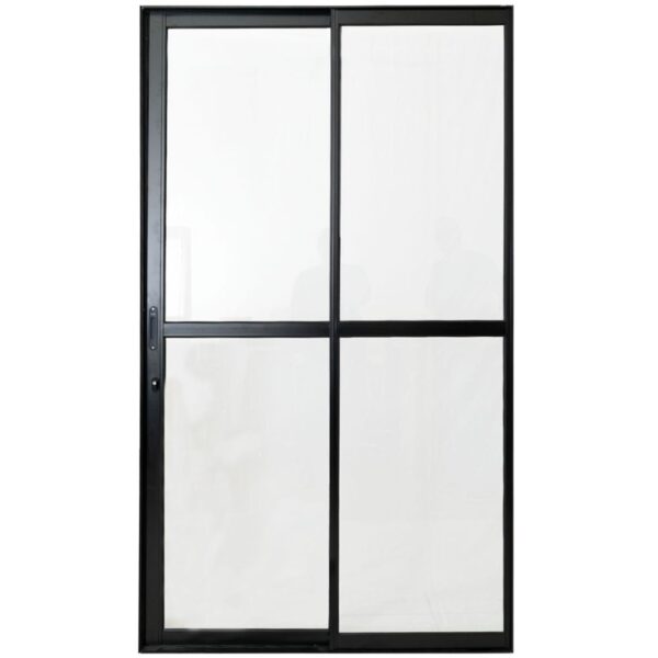 Porta de Correr 2 Folhas Alumínio Preto Lux