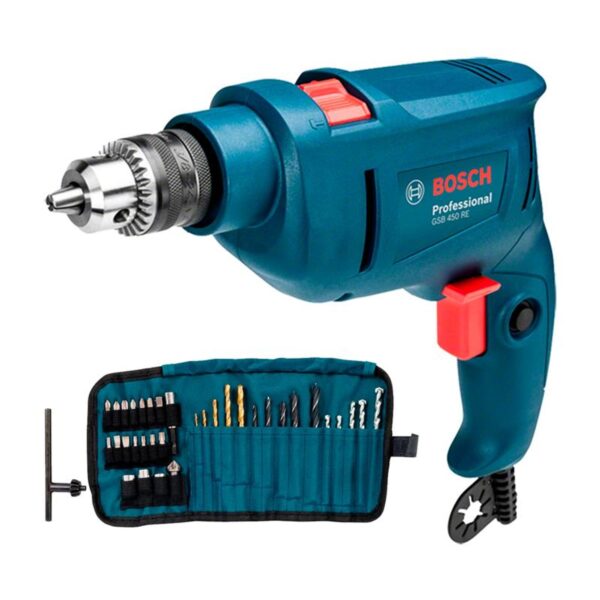 Furadeira de Impacto 3/8″ (10mm) GSB450RE Kit X-line 34 Peças Bosch