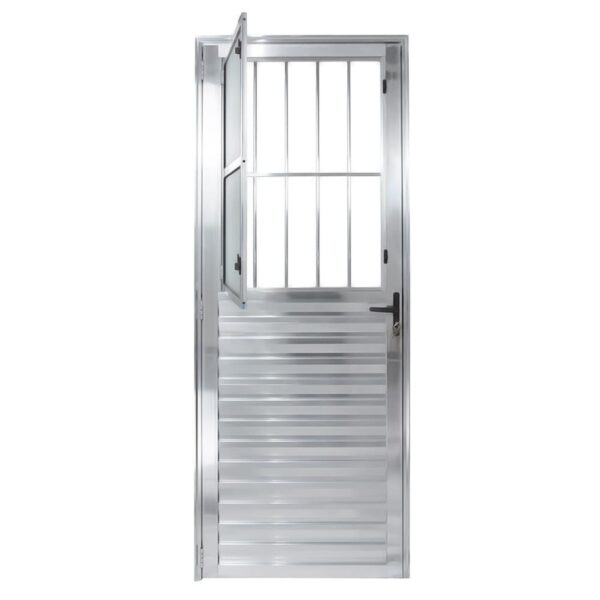 Porta Postigo Alumínio Brilhante Vidro Boreal 210x80cm Proex