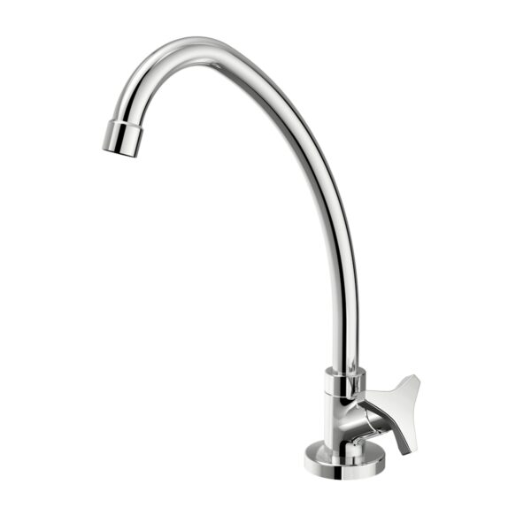 Torneira para Cozinha Mesa 1/4V Bica Média Cromado Gyro 1198