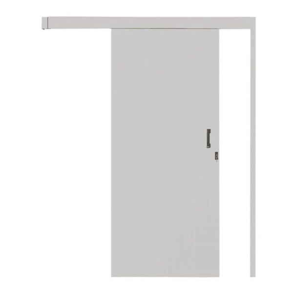 Kit Porta de Correr Sobrepor Lisa Melamínica Branco Reversível MGM