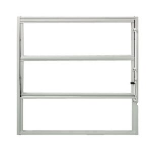 Janela Basculante 3 Folhas Vidro Liso Alumínio Branco Quality