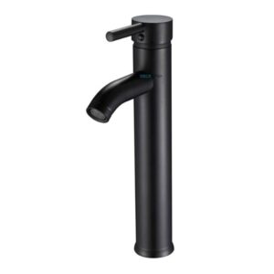 Monocomando para Banheiro Mesa Bica Alta Preto Redondo 30cm