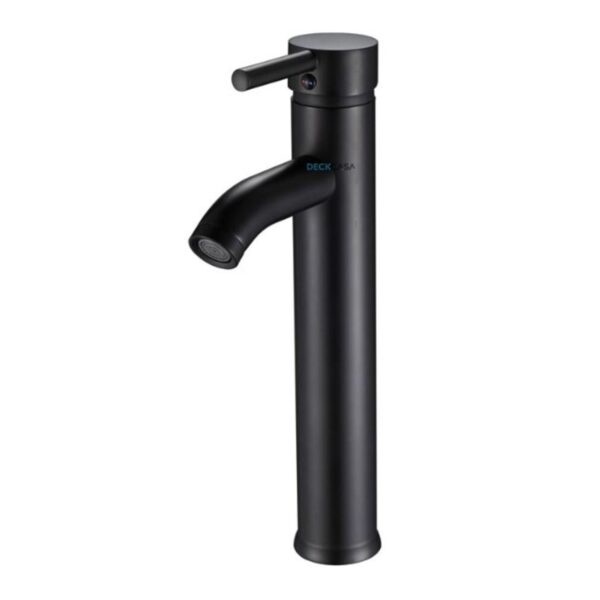 Monocomando para Banheiro Mesa Bica Alta Preto Redondo 30cm