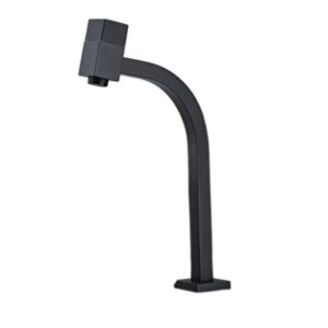 Torneira para Banheiro Mesa 1/4V Bica Alta Preto Quadrado 6605P