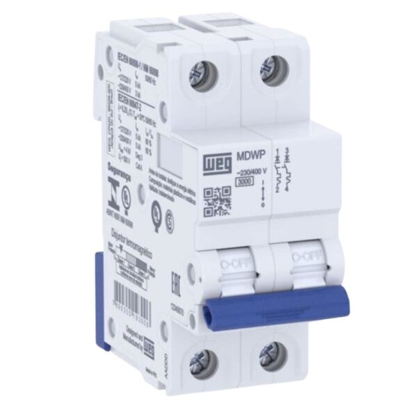 Mini Disjuntor Bipolar 16A Curva C Weg
