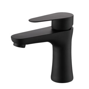 Torneira para Banheiro Mesa Bica Baixa Preto Redondo