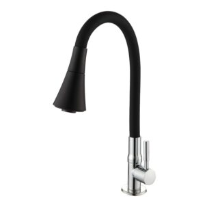Torneira para Cozinha Mesa 1/4V Bica Alta Preto Conic Flex