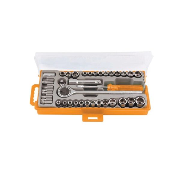 Jogo Catraca Soquete e Fenda 4-11Mm 3/16″-1/2″ 40 Peças Sparta