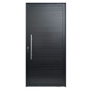 Porta Lambril Alumínio Preto com Puxador 210x120cm Lux