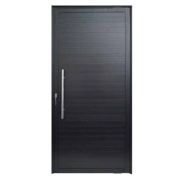 Porta Lambril Alumínio Preto com Puxador 210x120cm Lux
