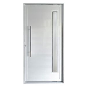 Porta Pivotante Alumínio Branco com Puxador e Visor 210x100cm Proex