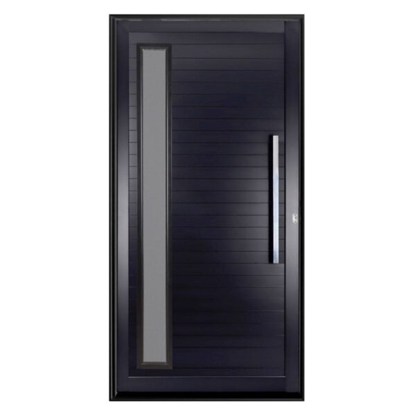 Porta Pivotante Alumínio Preto com Puxador e Visor 210x100cm	Proex