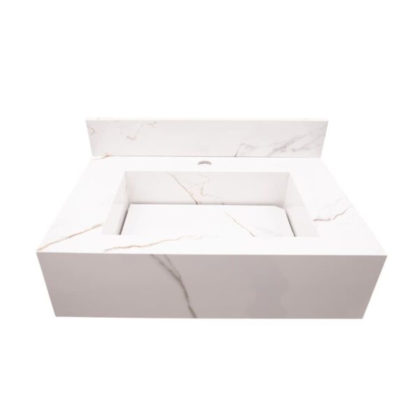 Bancada de Porcelanato para Banheiro Gold Calacata 60x40cm RG Nichos