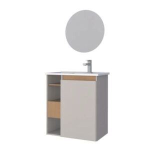 Kit Gabinete para Banheiro Lotus Jequitiba/Nude 62cm Cozimax