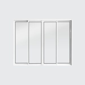 Janela de Correr 4 Folhas sem Grade Alumínio Branco Metalflex Ref.01