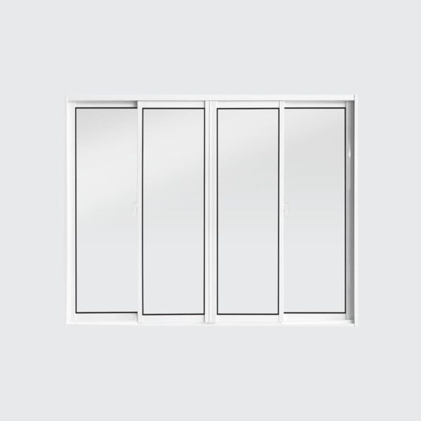 Janela de Correr 4 Folhas sem Grade Alumínio Branco Metalflex Ref.01