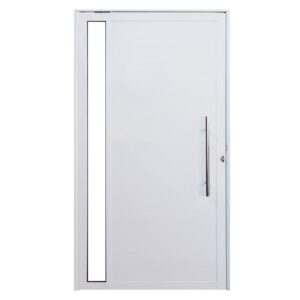 Porta Pivotante Lambril Alumínio Branco com Visor 210x100cm Lux