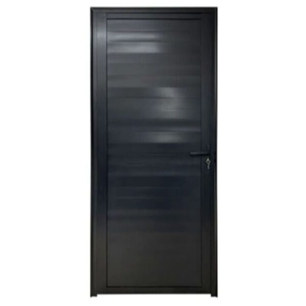 Porta Laminada Fechada Alumínio Preto 210x90cm Lux