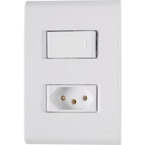 Conjunto Interruptor Simples + Tomada 10A 4×2 Liz Tramontina