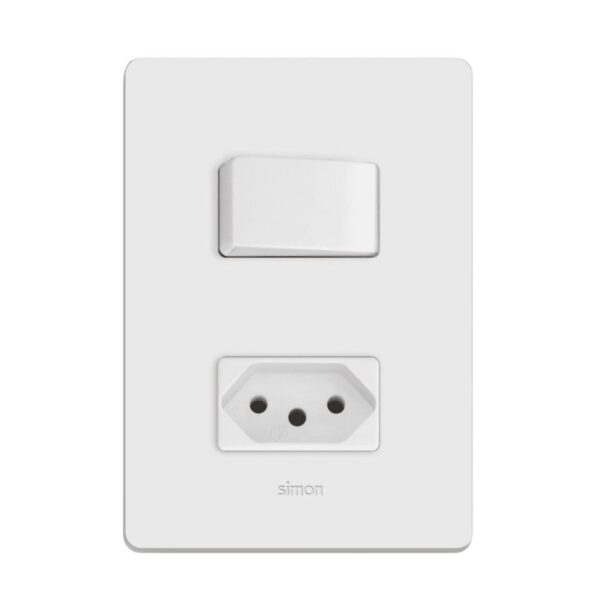 Conjunto Interruptor Simples + Tomada 10A 4×2 Simon 20