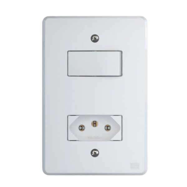 Conjunto Interruptor Simples + Tomada 10A 4×2 Equille Weg