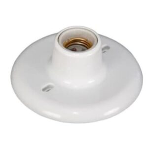 Plafonier Plástico Redondo Soquete de Porcelana 1XE27 FC