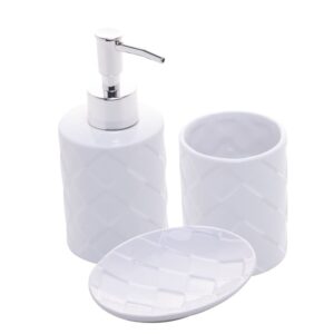 Kit Banho 3 peças Cerâmica Branco Toulon Lyor Black Diamond