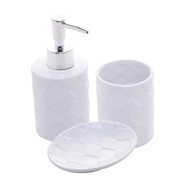 Kit Banho 3 peças Cerâmica Branco Toulon Lyor Black Diamond