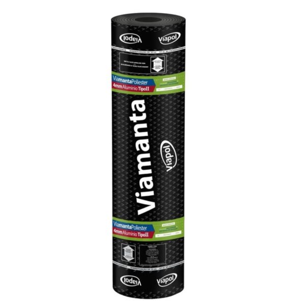 Manta Asfáltica Poliéster Alumínio Viamanta 4mm 10m Viapol