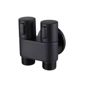 Adaptador Ducha Higiênica com 2 Registros 1/2″ Preto com Suporte