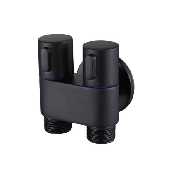 Adaptador Ducha Higiênica com 2 Registros 1/2″ Preto com Suporte