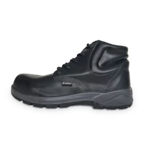 Bota Couro de Vaqueta Preto Cano Médio Bico Composite Idol